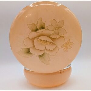 Ducceschi Italy Hand Carved Alabaster Trinket Box Peach Floral Hinged